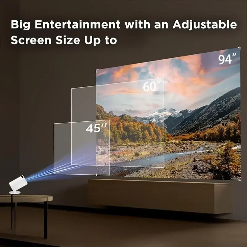 Portable HY300 Mini Projector Y200 - 1080P High Definition Home Cinema Projector with Wired and Wireless Mirroring, Ideal for Christmas Gifts
