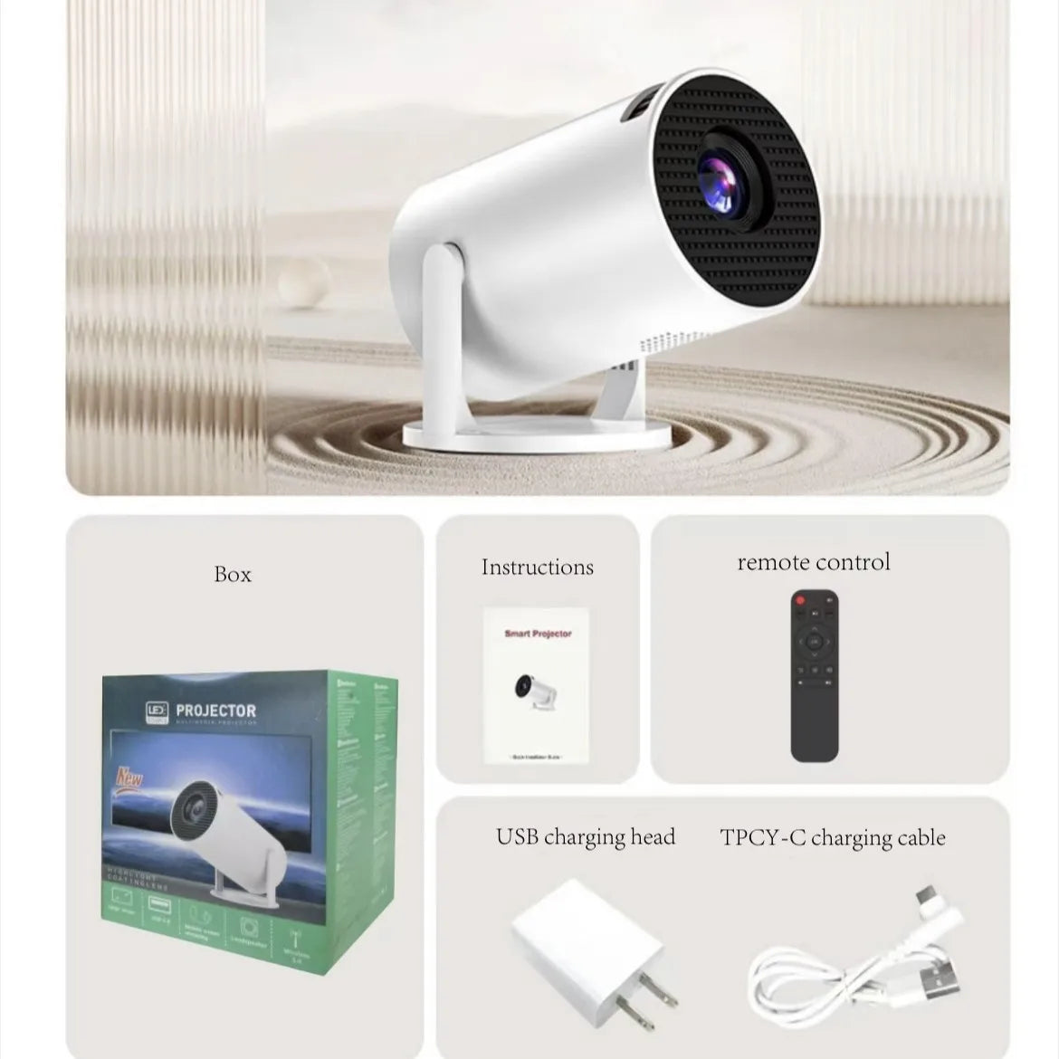 Portable HY300 Mini Projector Y200 - 1080P High Definition Home Cinema Projector with Wired and Wireless Mirroring, Ideal for Christmas Gifts