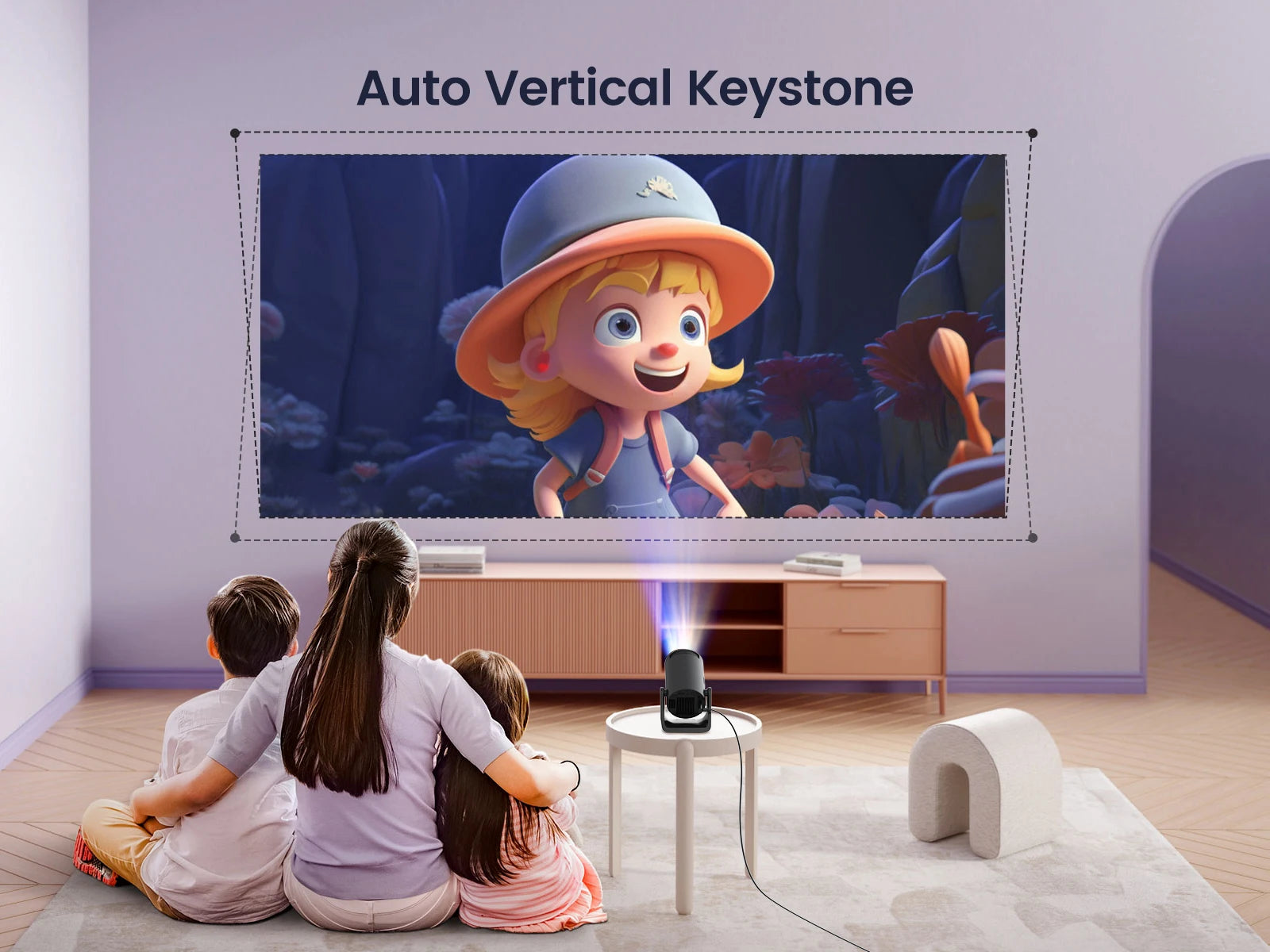 L1 Mini Projector - 1080P, 300 ANSI, Android 11, WiFi & Bluetooth, Auto Keystone, Portable Home Projector