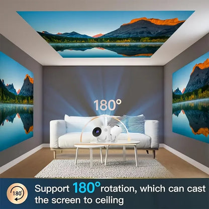Portable HY300 Mini Projector Y200 - 1080P High Definition Home Cinema Projector with Wired and Wireless Mirroring, Ideal for Christmas Gifts